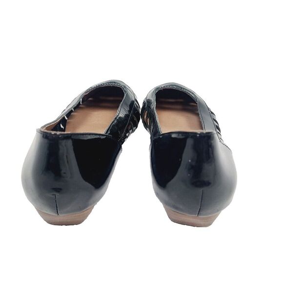 Jeffrey Campbell Muscatel Ballet Flats 8‎ Black Patent Leather Strappy Slip-On - Picture 6 of 9